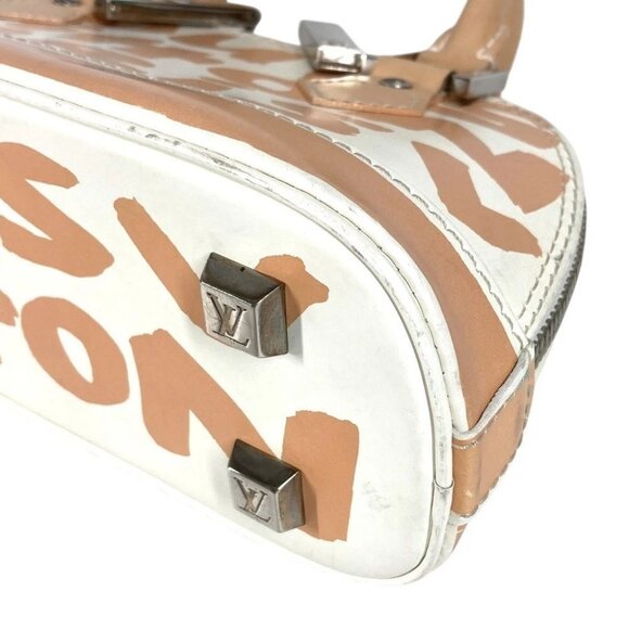LOUIS VUITTON M92178 MonogramGraffiti Alma PM Hand Bag Leather Beige/White - Picture 6 of 15